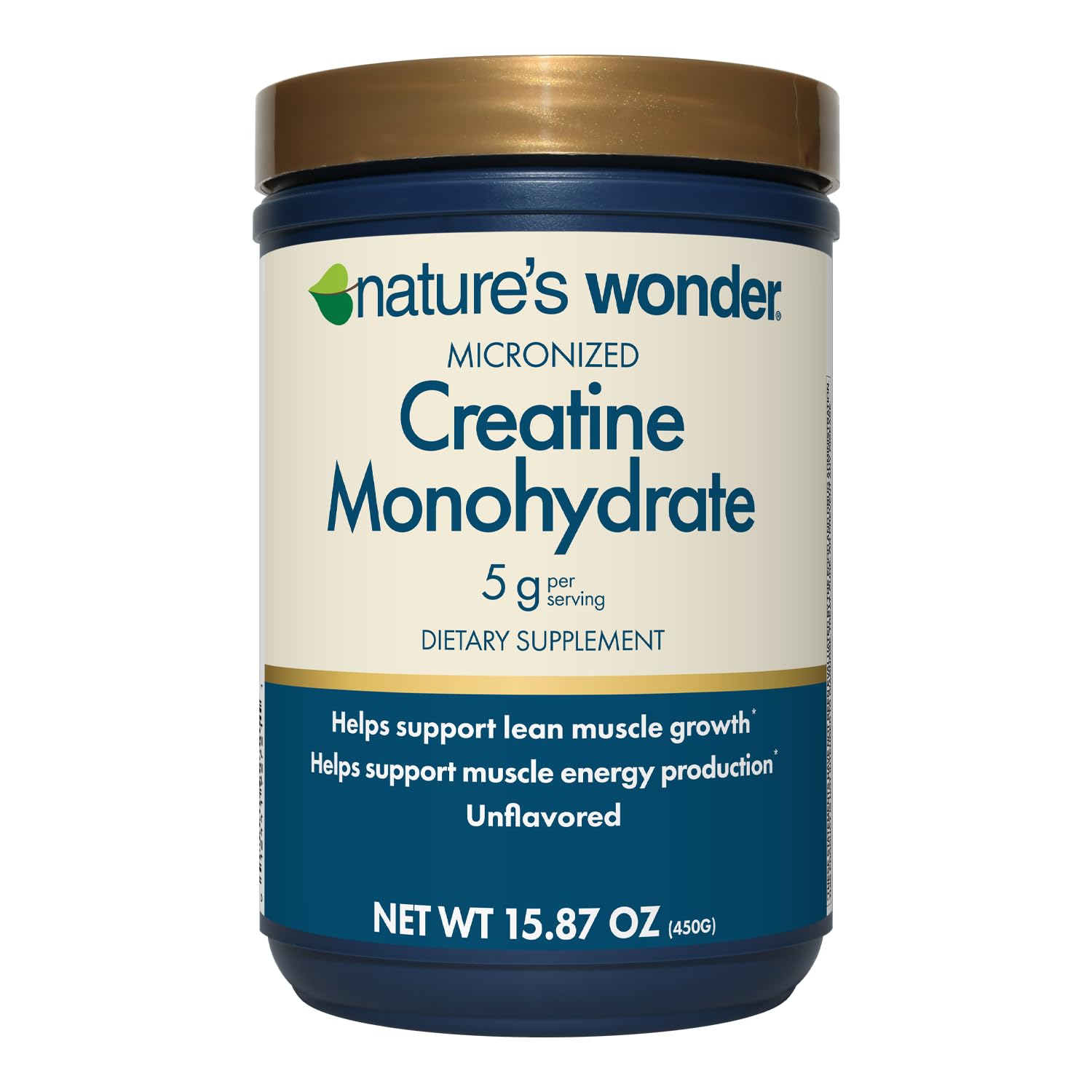 Nature's Wonder Micronized Creatine Monohydrate Powder 5g, Muscle Health, Muscle Energy Production, No Lactose, 5g of Micronized creatine Powder per Serving, 450G, 90 Servings Nature's Wonder buy supplements canada