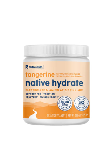 NativePath Hydrate, Zero Sugar, Electrolytes Powder with BCAAs, Tangerine Hydration, Keto & Paleo Friendly, 30 Servings NativePath buy supplements canada