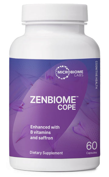 Microbiome Labs Zenbiome COPE - Probiotic Mood Support Supplement with Vitamin B6, B12 & Saffron Extract - Gut Health Probiotics for Women & Men Microbiome Labs buy supplements canada