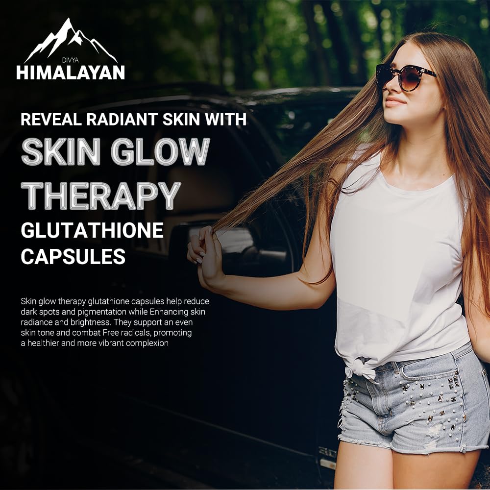 Divyhimalayan L-Glutathione 1000mg - 98% Pure Reduced Form with Vitamin C & ALA for Radiant Skin, Antioxidant & Immune Support - 60 Capsules Divya Himalayan buy supplements canada