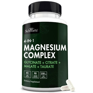 BioSchwartz Magnesium Complex Supplement (90 Capsules) 350mg Magnesium Glycinate Citrate Malate and Taurate Per Serving for Healthy Nerves Muscles Heart Sleep Support (Vegan, Gluten-Free, Non-GMO) BioSchwartz buy supplements canada