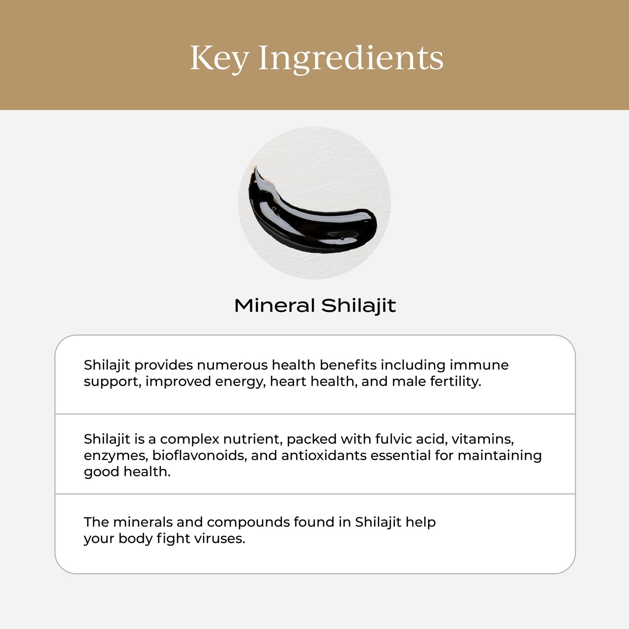 CYMBIOTIKA Pure Himalayan Shilajit Resin 500mg - 84+ Trace Minerals, High Potency with Elemental Gold & Fulvic Acid - for Energy, Focus, Immune & Digestive Support - Authentic Shilajit Resin CYMBIOTIKA buy supplements canada