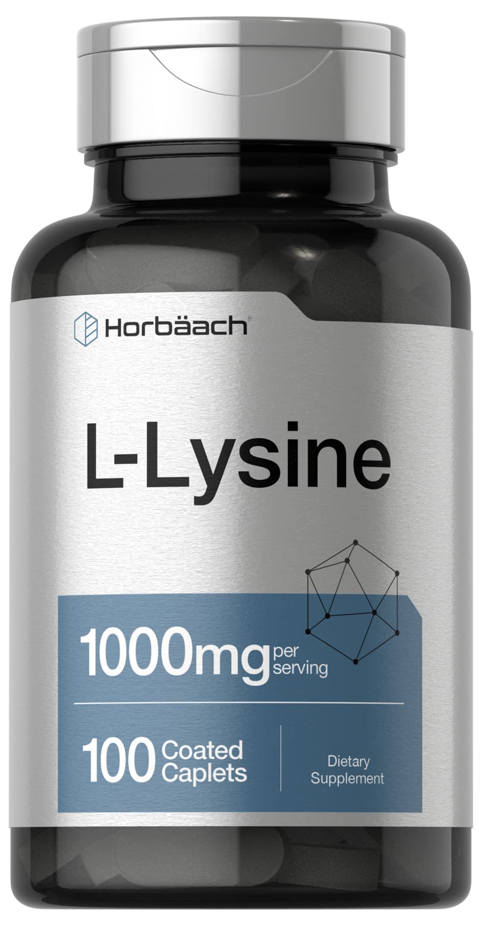 L-Lysine 1000mg | 100 Coated Caplets | Free Form Dietary Supplement | Vegetarian Horbäach buy supplements canada