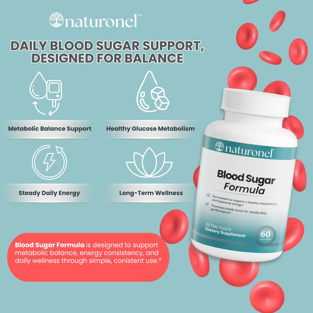 Naturonel Blood Sugar Formula – Metabolic Support with Cinnamon, Banaba, Bitter Melon, Guggul, Licorice, Gymnema, Juniper, Alpha Lipoic Acid & Chromium | Made in USA, GMP Certified Naturonel buy supplements canada