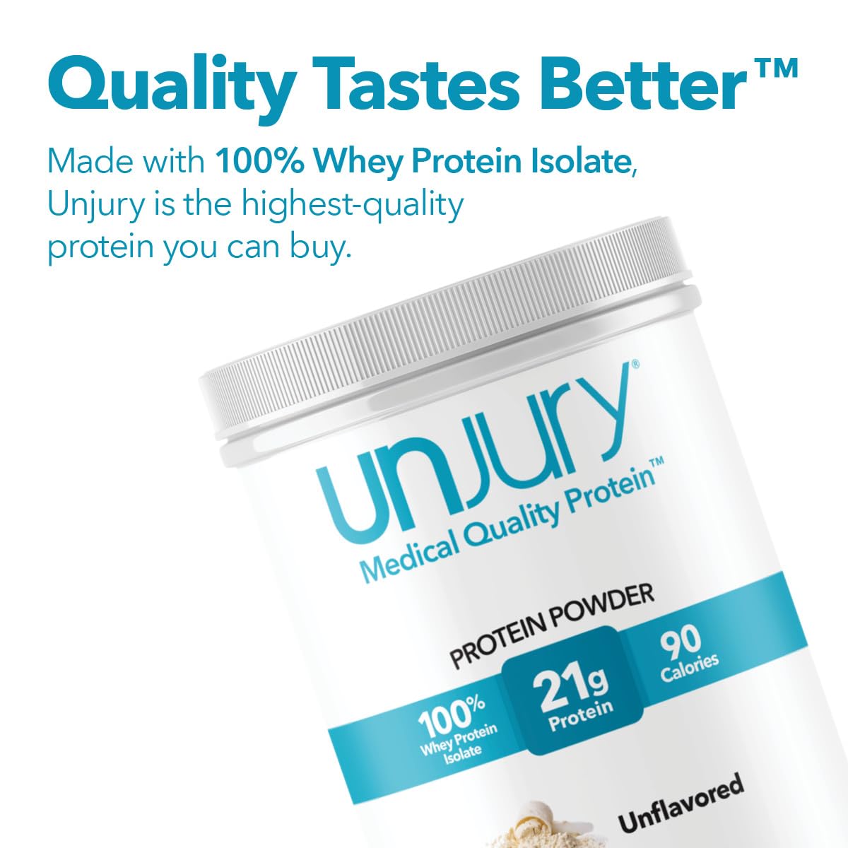 Unjury Unflavored Protein Powder | 21g 100% Whey Isolate Protein Powder | Unflavored Whey Protein Powder | Low Carb and Sugar Free Whey Protein Isolate | Gluten Free Unjury buy supplements canada
