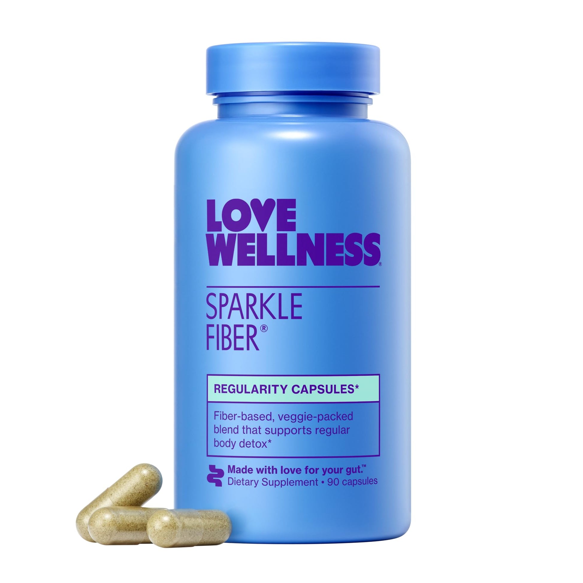 Love Wellness Sparkle Fiber | Fiber Supplement with Digestive Enzymes | Greens Superfood Powder & Psyllium Husk Powder | Promotes Gut Health for Women | Regularity & Bloating Relief | 90 Count Love Wellness buy supplements canada