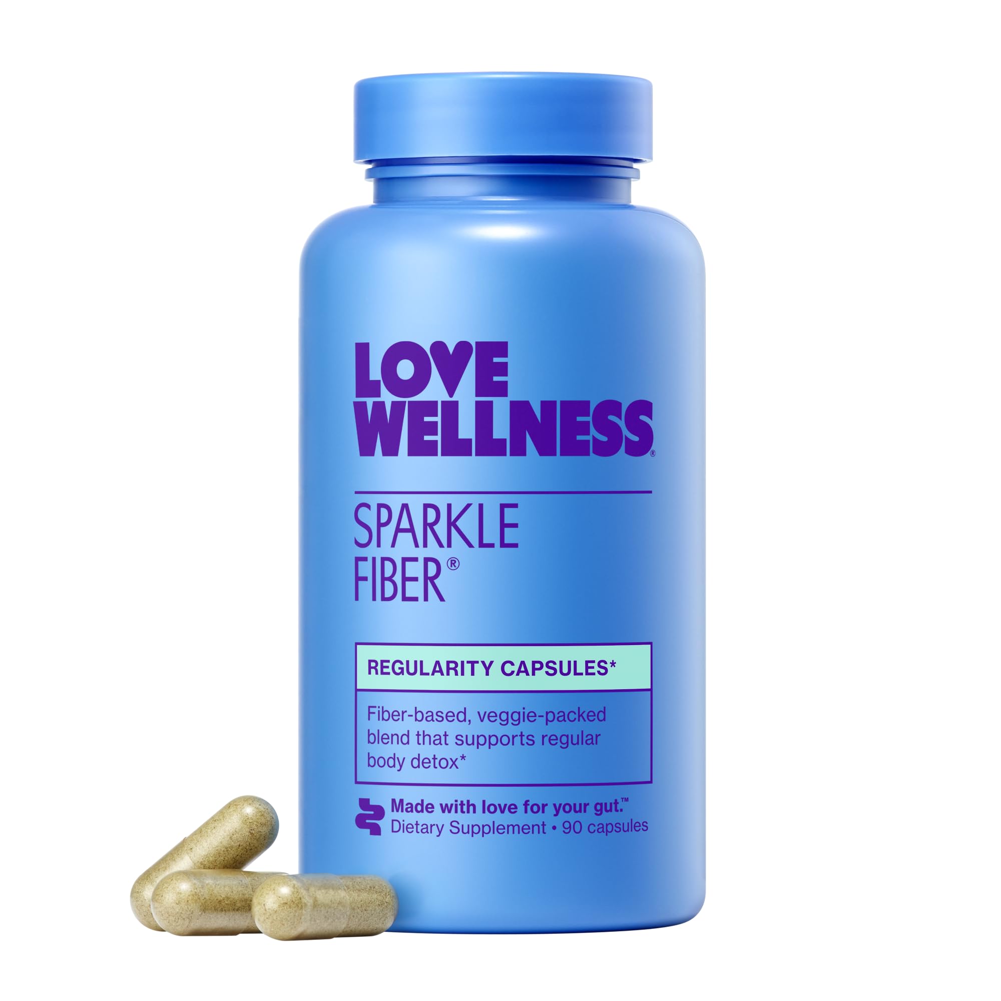 Love Wellness Sparkle Fiber | Fiber Supplement with Digestive Enzymes | Greens Superfood Powder & Psyllium Husk Powder | Promotes Gut Health for Women | Regularity & Bloating Relief | 90 Count Love Wellness buy supplements canada
