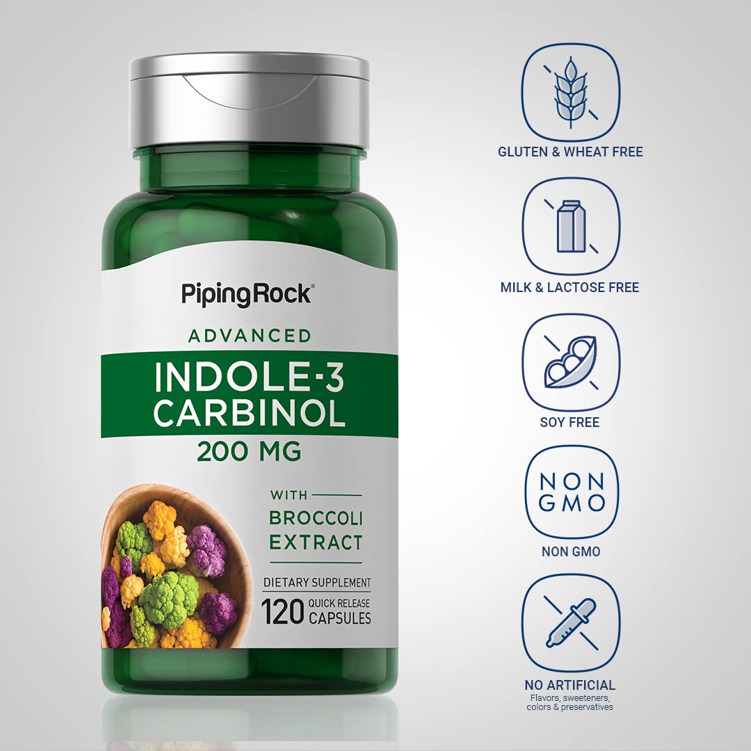 Piping Rock Indole 3 Carbinol | 200mg | 120 Capsules | I3C with Broccoli Extract | Non-GMO, Gluten Free Supplement Piping Rock buy supplements canada