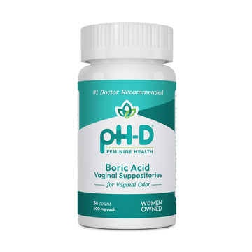 pH-D Feminine Health Support - 600 mg Boric Acid Suppositories - Woman Owned - for Vaginal Odor Use - 36 Count pH-D Feminine Health Support buy supplements canada