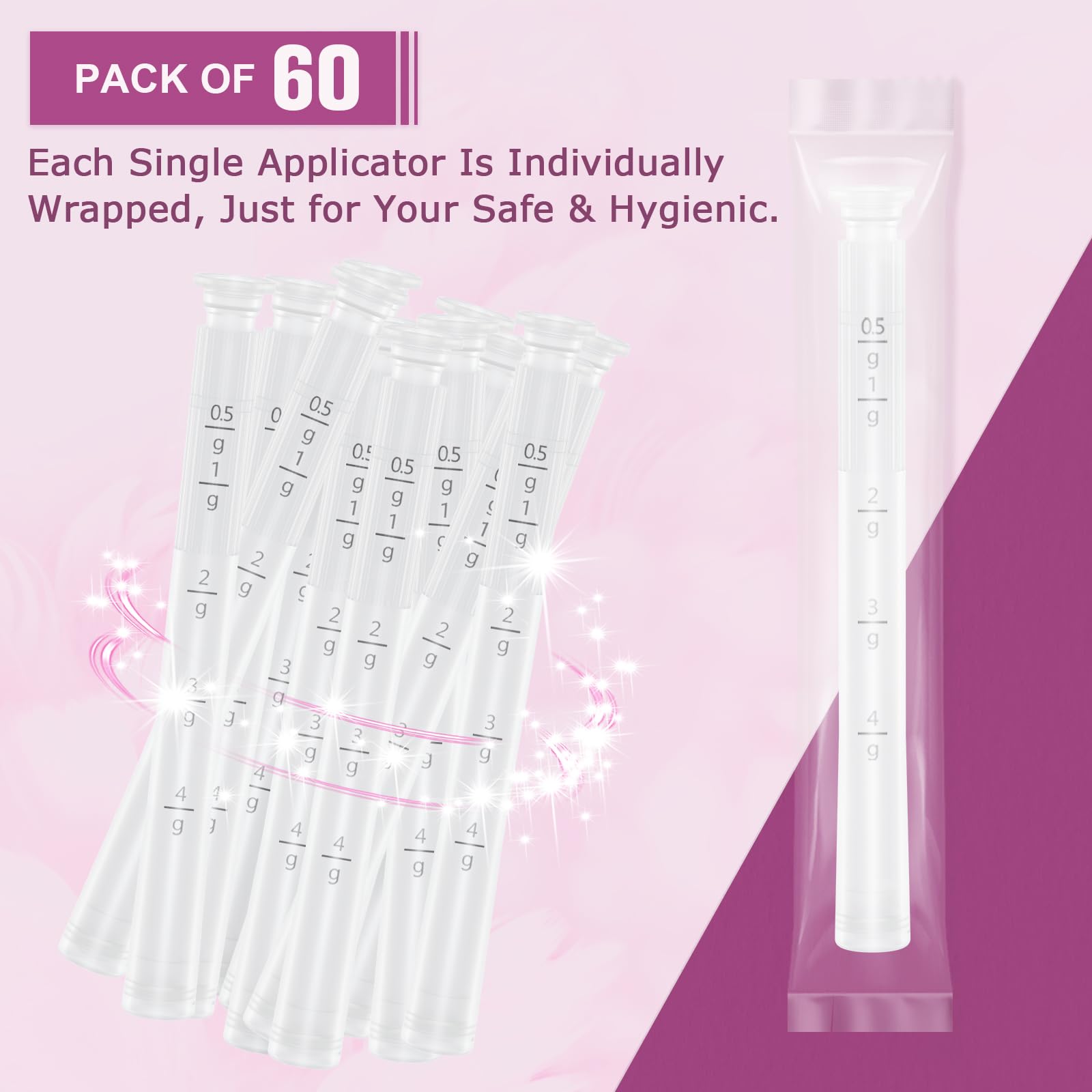 Nieteyrue Plastic Vaginial Cream Applicators (60 Packs) 2024 New Dosage Markings Individually Nieteyrue buy supplements canada