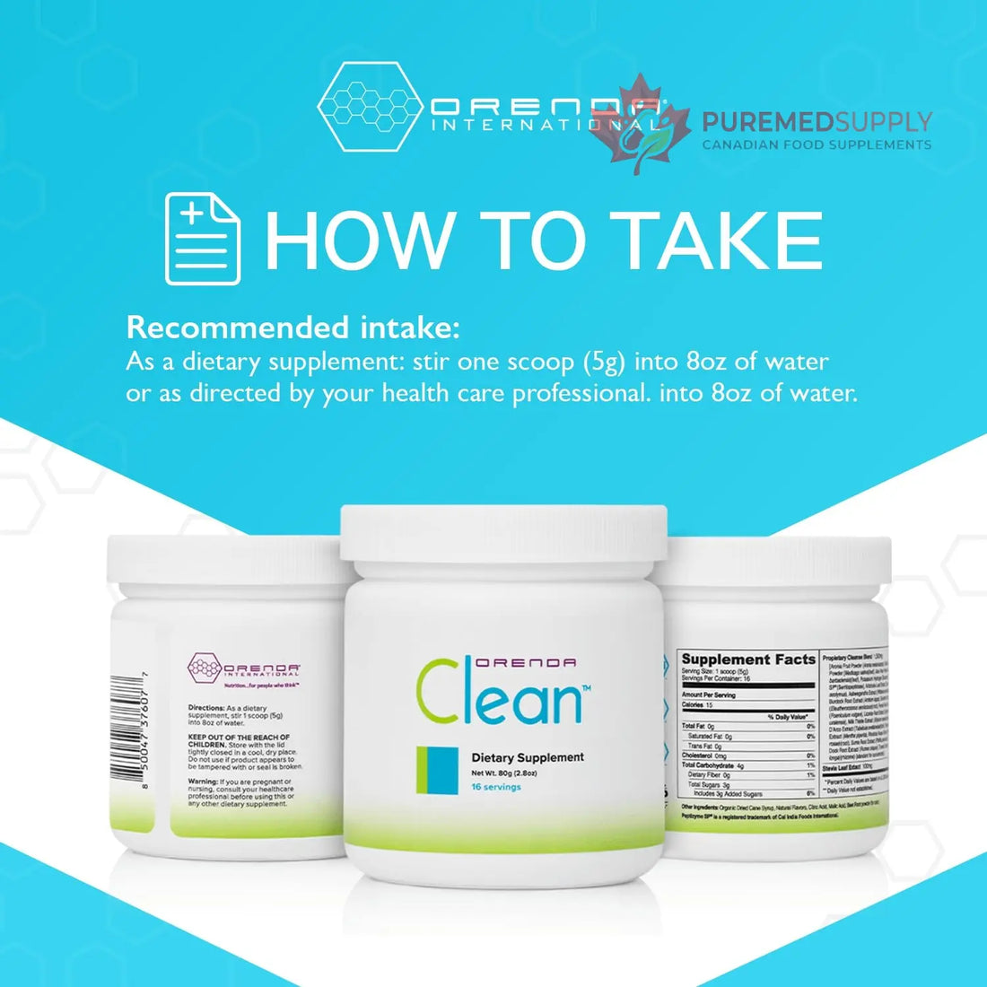 Orenda Clean - Peptizyme-SP EN, Aronia Berry, Aloe Vera and More for Digestive Support - Nutrient-Rich Supplement for Wellness - 80g, 16 Servings Orenda International buy supplements canada