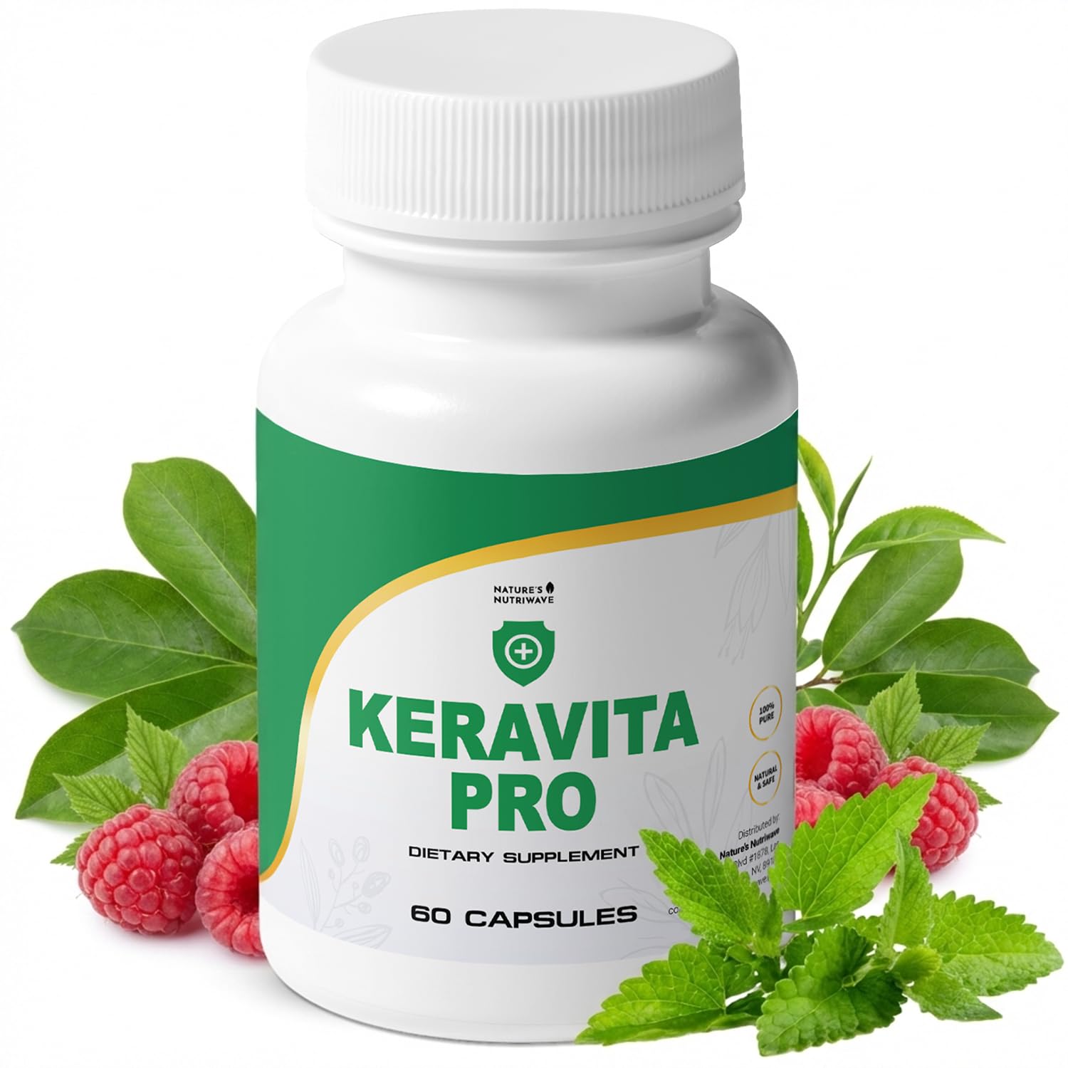 Keravita Pro - Natural Supplement with Vitamins C, Vitamin E, Green Tea, Turmeric & Mushroom for Hair & Nail | Non-GMO, Stimulant-Free | Made in the USA, GMP-Certified | 60 Capsules - 1 Month Supply Nature’s NutriWave buy supplements canada