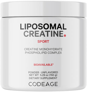 Codeage Liposomal Creatine Powder Supplement, Pure Creatine Monohydrate 5000mg, Pre Workout & Post Workouts - Unflavored Creatine, Micronized Creatine Powder - Creatinine for Sports - 30 Servings Codeage buy supplements canada