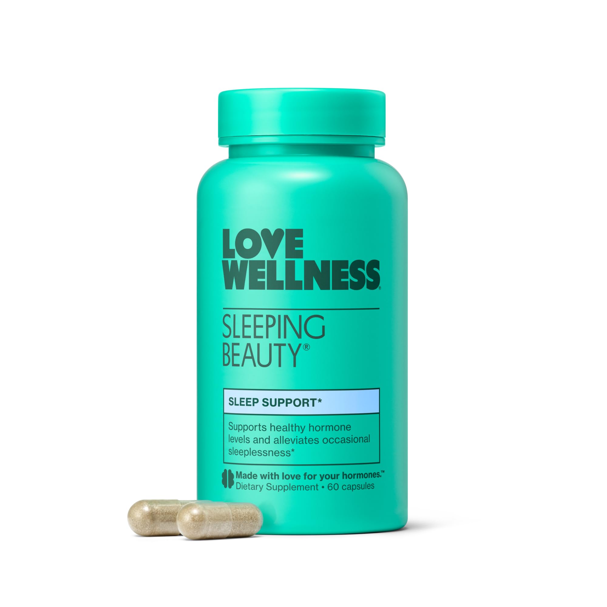 Love Wellness Sleeping Beauty | Sleep Support with Melatonin, Magnesium & L-Theanine | Promotes Restful Sleep, Relaxation & Calmness | Organic Valerian Root Powder & Lemon Balm | 60 Count Love Wellness buy supplements canada