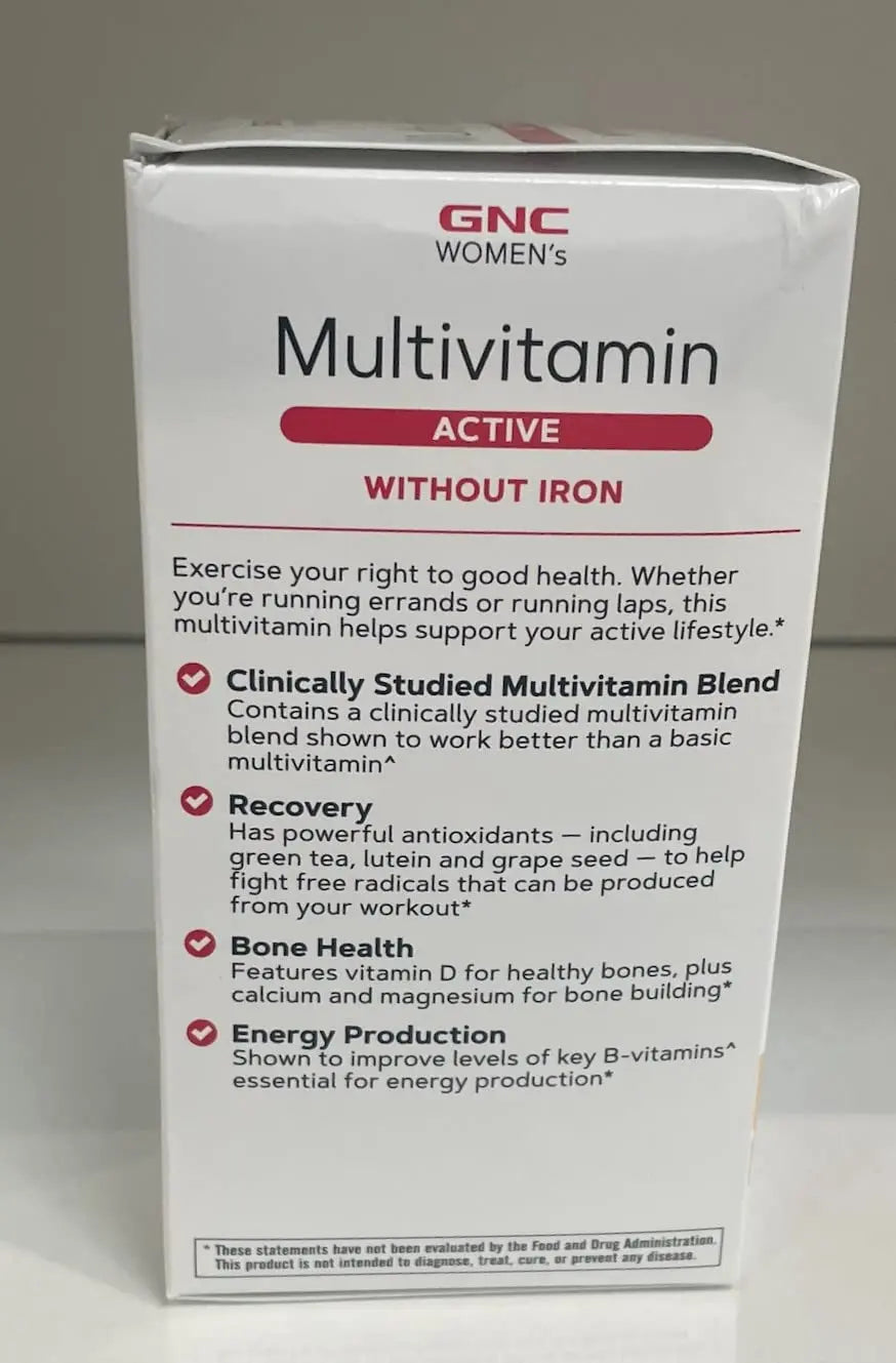 GNC Women's Multivitamin Active Without Iron, Supports an Active Lifestyle, 30+ Nutrient Formula, Promotes Bone & Joint Health GNC buy supplements canada
