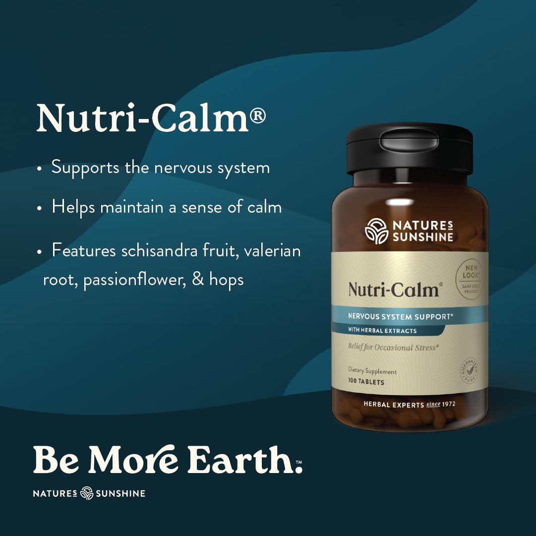 Nature's Sunshine Nutri-Calm- Herbal Stress Relief Supplement for Natural Relief, Mood Support and Boost, Nervous System Support - 100 Count Nature's Sunshine buy supplements canada