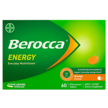 Berocca Energy Vitamin B & C Orange Flavour Effervescent Tablets 60 Pack Berocca buy supplements canada