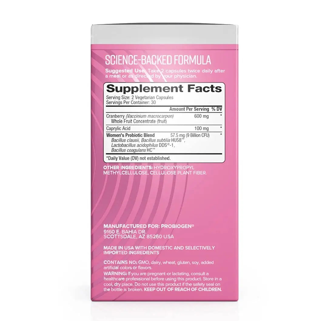 Women’s Daily Probiotic Supplement – Vitality Probiotic with Smart Spore Technology, Lactobacillus Cultures, Gut & Vaginal Health Support, Gluten-Free, Non-GMO - 60 Capsules Probiogen buy supplements canada