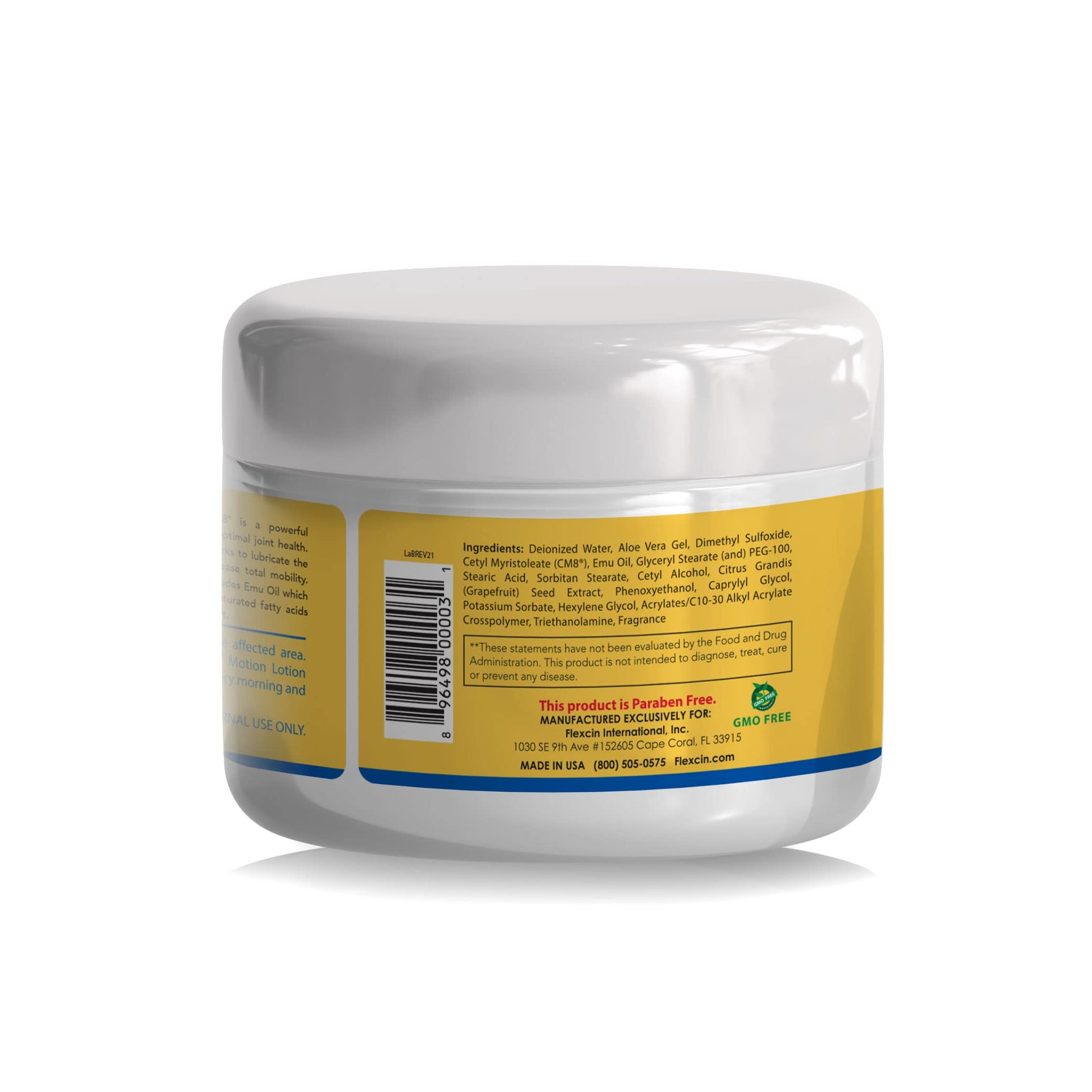 Flexcin Motion Lotion with CM8 - Joint & Muscle Therapy Cream for Back, Neck, Knee, Hand, Foot - Fast Absorbing with DMSO, Emu Oil, Aloe Vera - Non-Greasy 4oz Jar Flexcin buy supplements canada