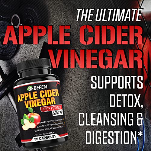Apple Cider Vinegar Capsules - 5050mg Formula Pills with Black Pepper Extract BEBEFEN buy supplements canada