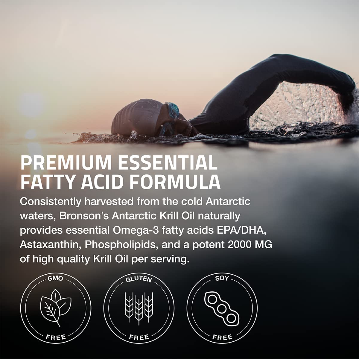 Bronson Antarctic Krill Oil 2000 mg with Omega-3s EPA, DHA, Astaxanthin and Phospholipi Bronson buy supplements canada