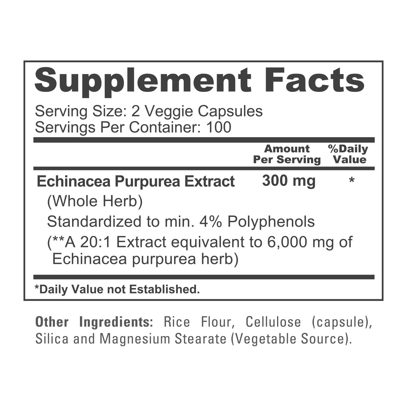 NusaPure Echinacea 20:1 Extract, 300 mg Equivalent to 6,000mg 200 Veggie Caps, Vegan, Non-GMO, Gluten Free Supplement NusaPure buy supplements canada