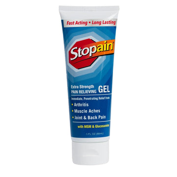 Stopain Pain Relief Gel 3oz USA Made, Max Strength Fast Acting with MSM, Glucosamine, Menthol for Arthritis, Lower Back Sciatica, Knee, Neck, HSA FSA Approved Topical Analgesic Products Stopain buy supplements canada