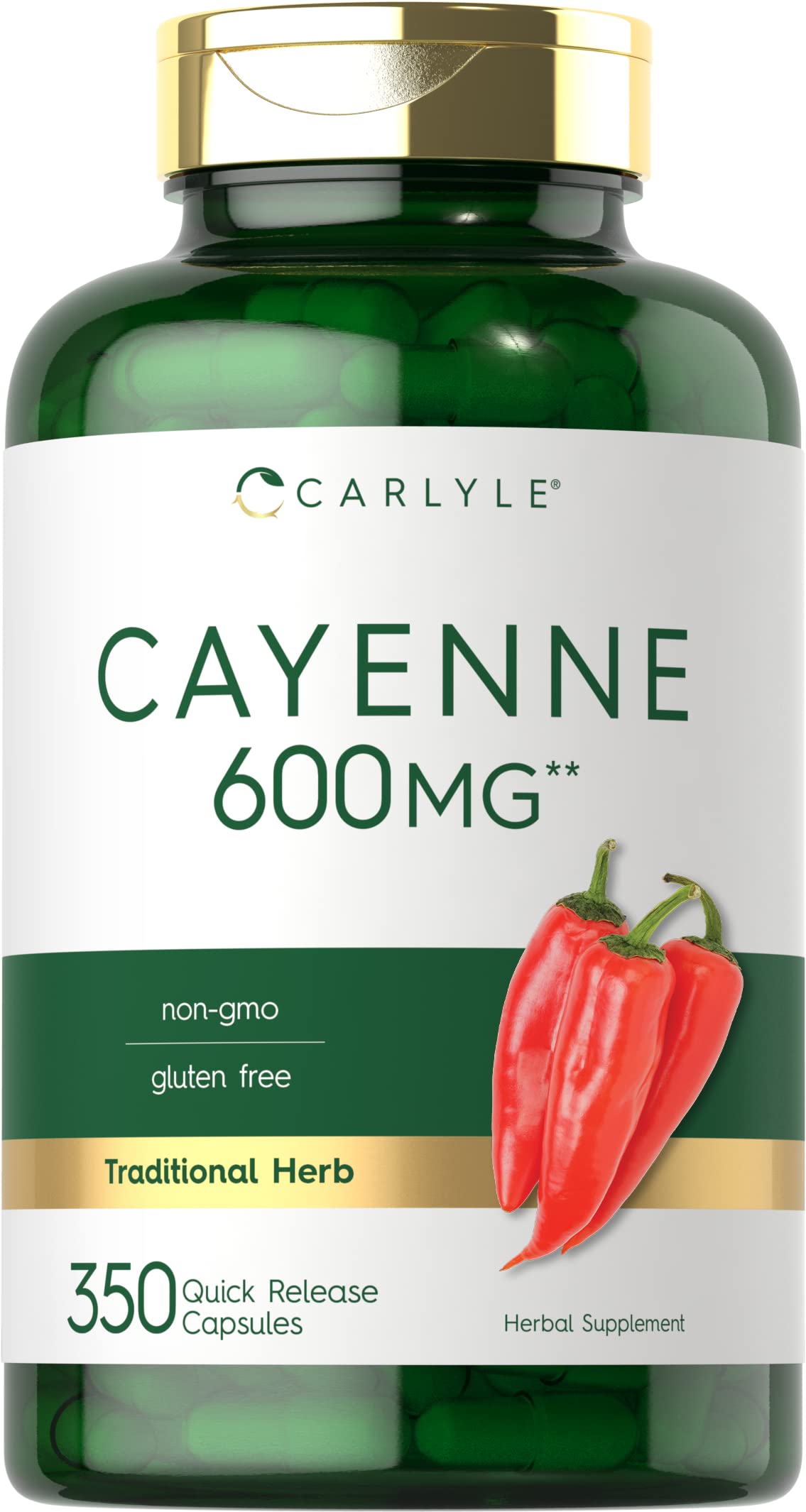 Carlyle Cayenne Pepper Capsules 600mg | 350 Pills | Non-GMO, Gluten Free Supplement Carlyle buy supplements canada