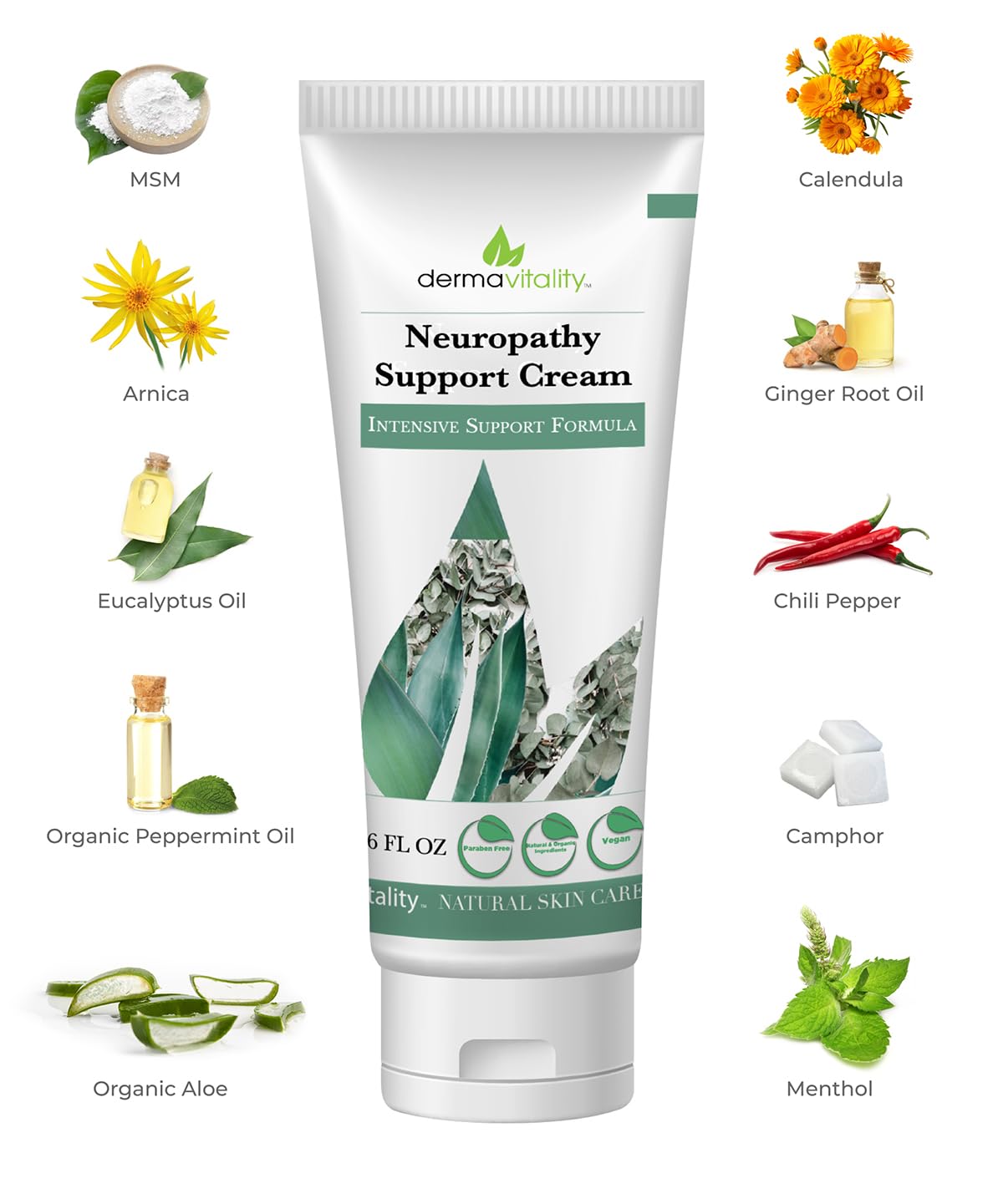 UltimateVitality Neuropathy Support Cream – Natural Organic Cream for Feet, Hands, Legs, Toes Includes Arnica, Capsicum Frutescens Fruit Extract, Peppermint a Ginger - 6 Ounces UltimateVitality buy supplements canada