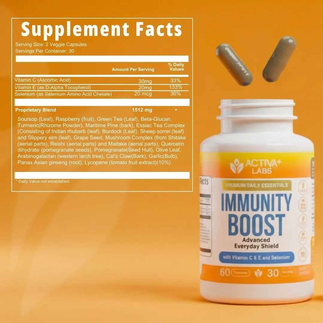 Activa+ Labs Immunity Boost Immune Support Supplement with Vitamin C, Vitamin E, Selenium & Herbal Antioxidant Complex | Activa Labs buy supplements canada