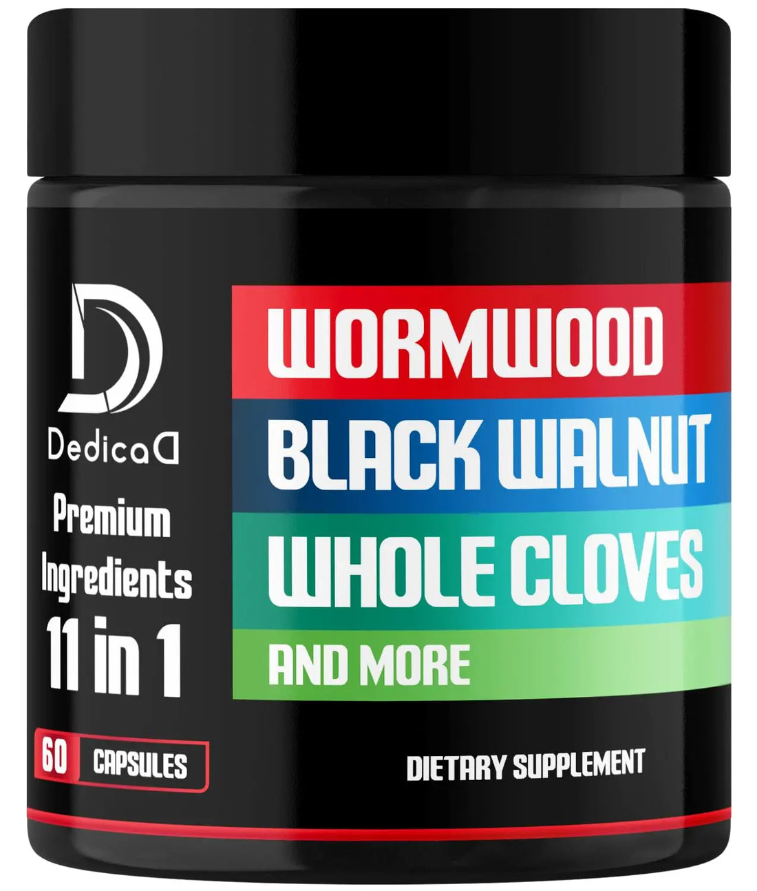 DEDICAD Wormwood Capsules Supplement - Extracted from Black Walnut, Cloves, Turmeric, Apple, Berberine HCl & More - 11 Ingredients Combined for Immune System, Body Management - 60 Capsules DEDICAD buy supplements canada