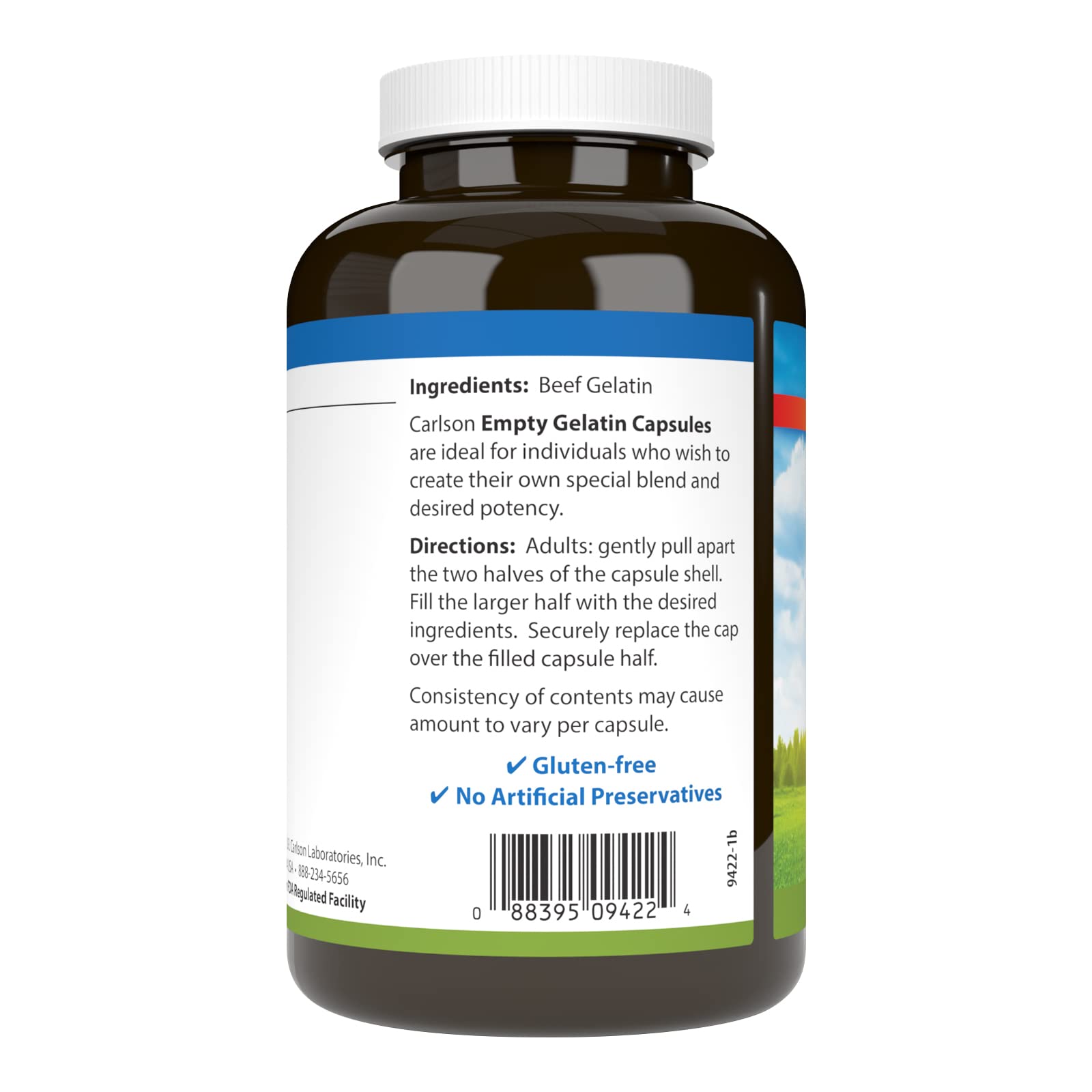 Carlson - Empty Gelatin #00 Capsules, Easy to Separate & Fill, 150 capsules Carlson buy supplements canada