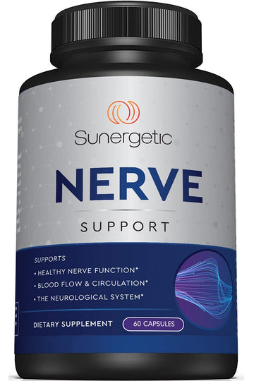 Premium Nerve Support Supplement – with Alpha Lipoic Acid (ALA) 600 mg, Acetyl-L-Carnitine (ALC) & Benfotiamine - Nerve Support Formula for Healthy Circulation, Feet, Hands & Toes - 60 Capsules Sunergetic buy supplements canada
