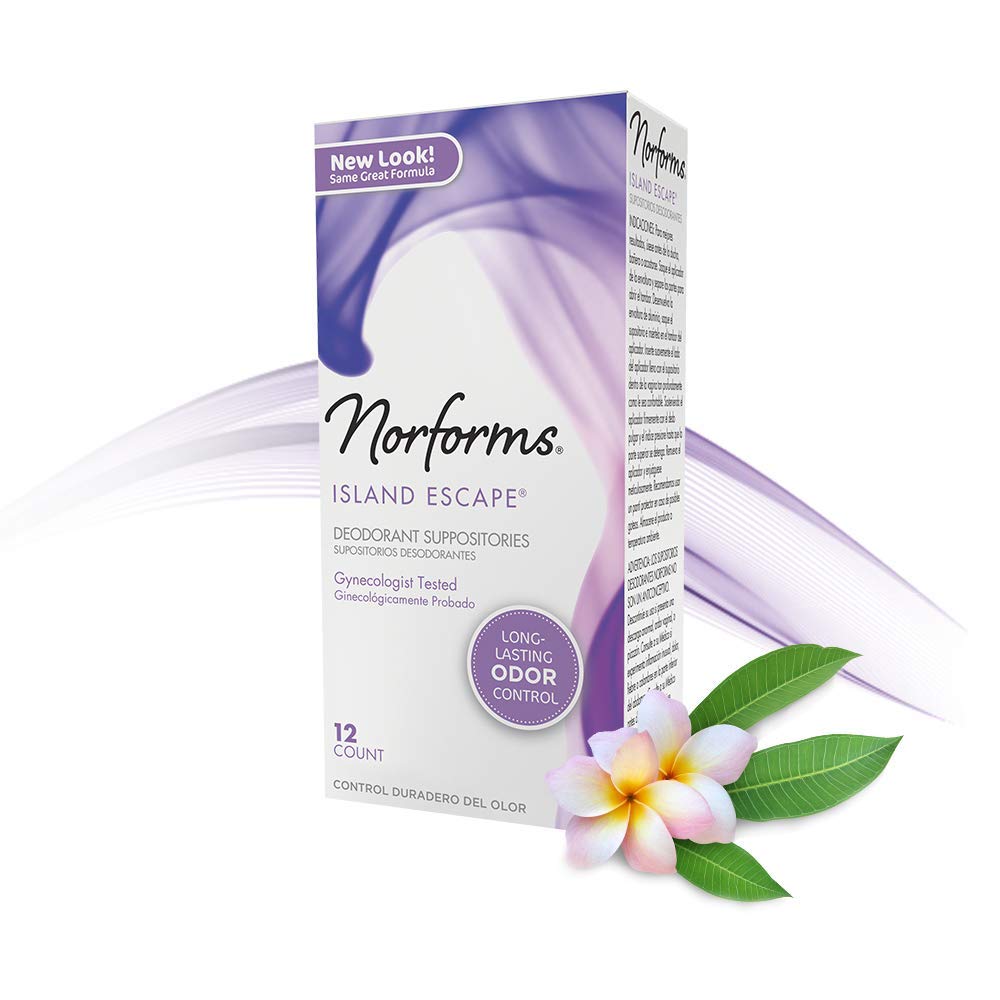 Norforms Feminine Deodorant Suppositories, Long Lasting Odor Control, Island Escape Scent, 12 Count Norforms buy supplements canada