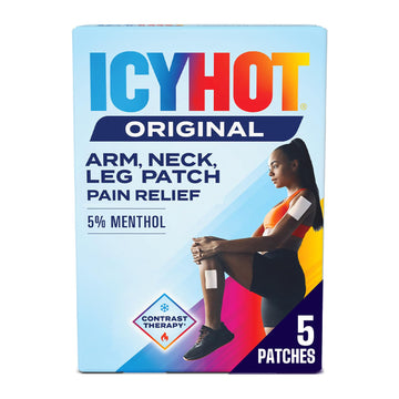 Icy Hot Original Pain Relief Patch, Medium Size Fabric Patches for Arm, Neck and Leg with Menthol 5%, Ice and Heat Contrast Therapy for Backaches, Joints, Muscle Strains and Arthritis, 5 ct. Icy Hot buy supplements canada