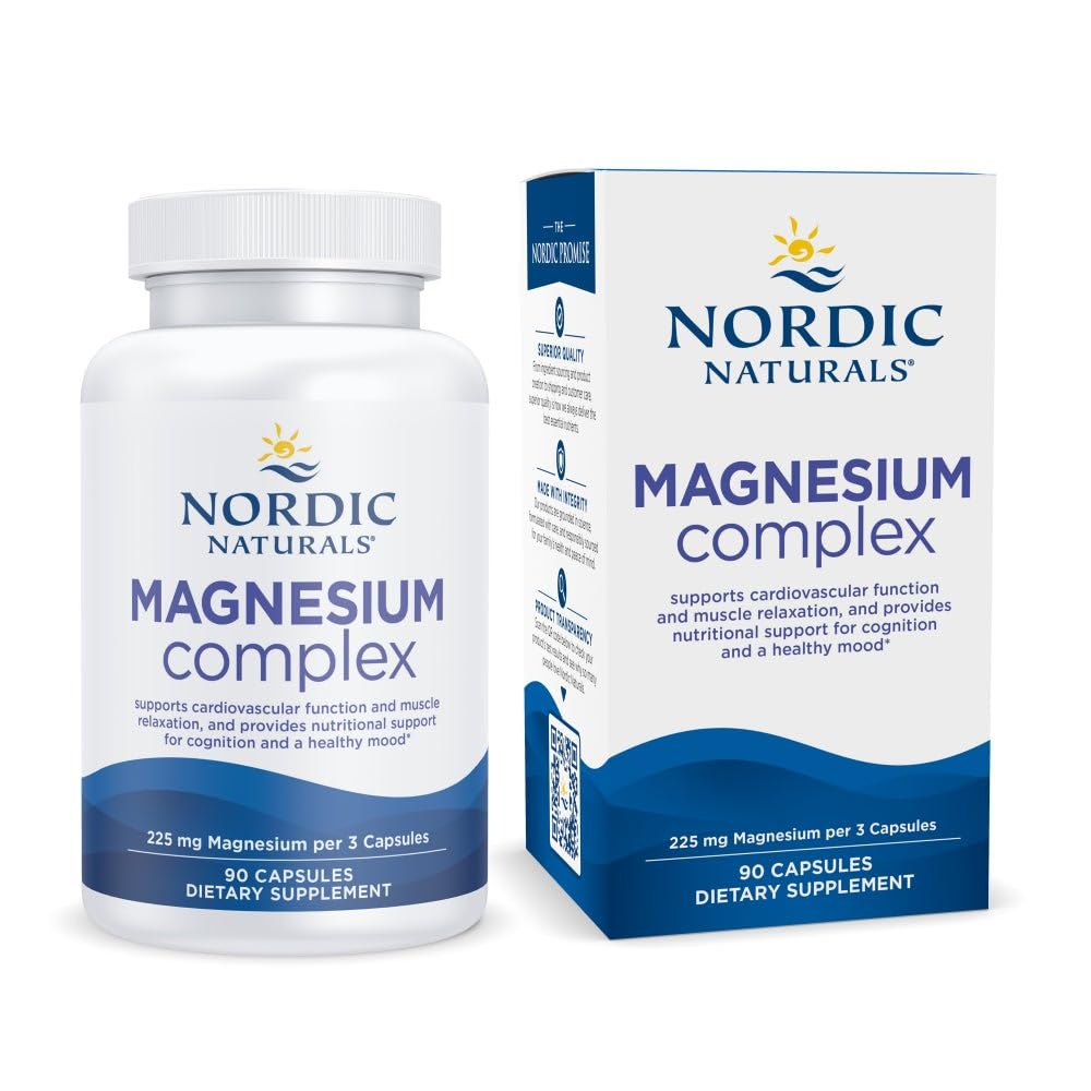Nordic Naturals Magnesium Complex - 90 Capsules - 225 mg Magnesium, 1.9 mg Iron - Brain & Heart Health, Mood, Energy, & Muscle Relaxation - Non-GMO, Vegan - 30 Servings Nordic Naturals buy supplements canada