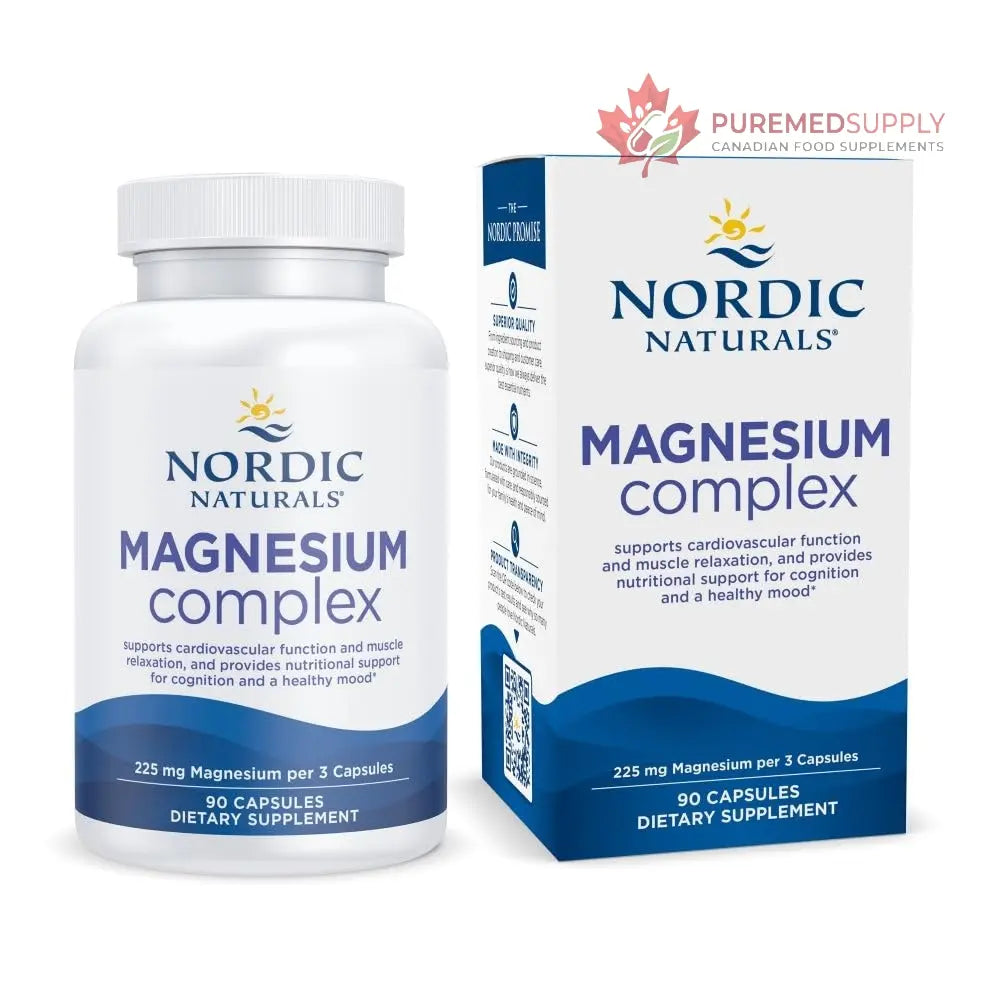 Nordic Naturals Magnesium Complex - 90 Capsules - 225 mg Magnesium, 1.9 mg Iron - Brain & Heart Health, Mood, Energy, & Muscle Relaxation - Non-GMO, Vegan - 30 Servings Nordic Naturals buy supplements canada