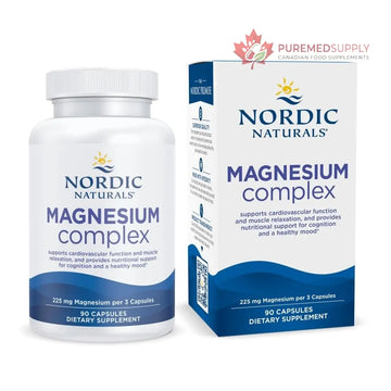 Nordic Naturals Magnesium Complex - 90 Capsules - 225 mg Magnesium, 1.9 mg Iron - Brain & Heart Health, Mood, Energy, & Muscle Relaxation - Non-GMO, Vegan - 30 Servings Nordic Naturals buy supplements canada