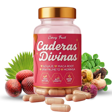 Caderas Divinas : Bigger Booty & Wider Hips – Aguaje + Maca Pills with Moringa & Saw Palmetto – 4 Super Ingredients for Natural Curve Growth – by CurvyFruit – 60 Capsules Curvy Fruit buy supplements canada