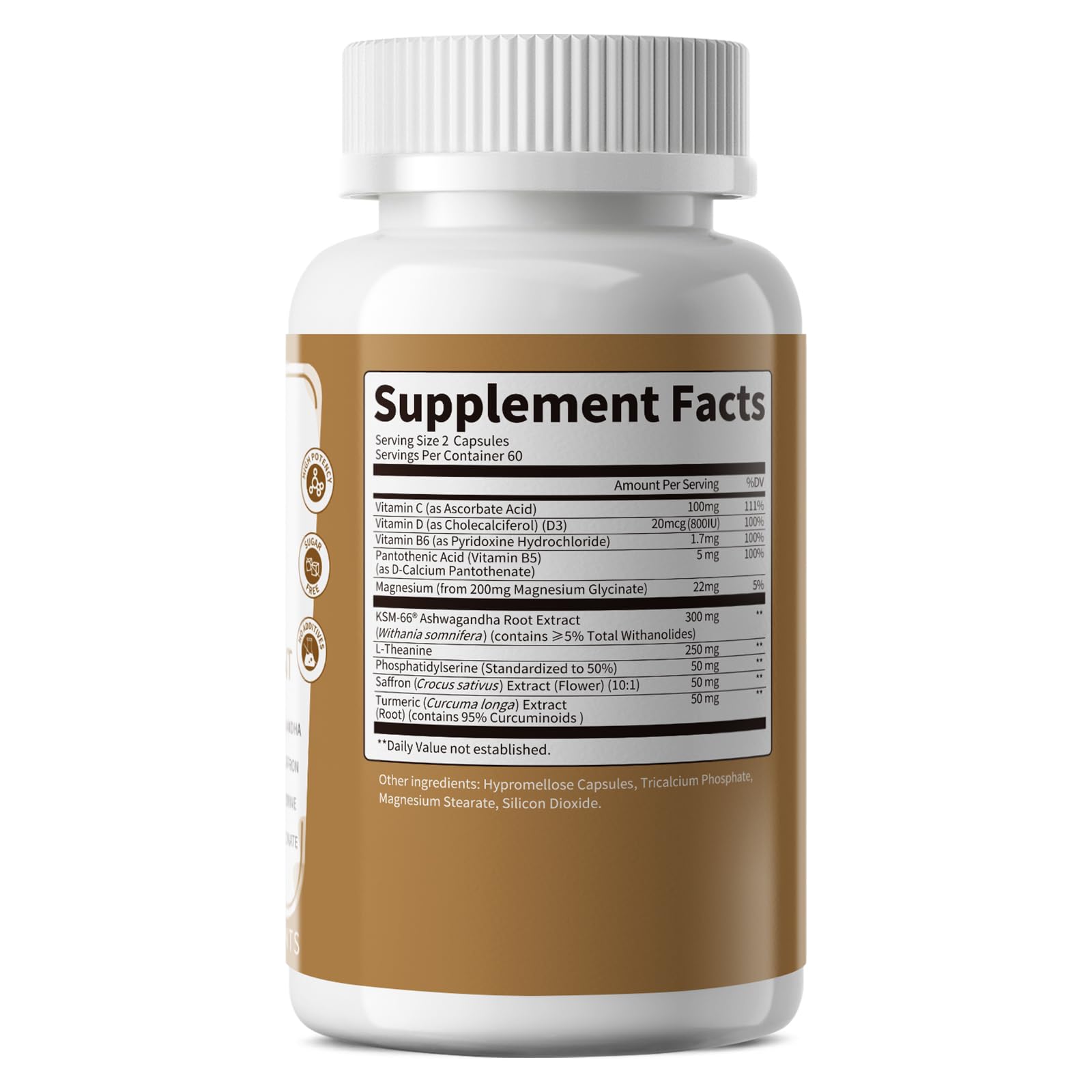10-IN-1 Cortisol Supplements w/ KSM-66® Ashwagandha 300mg + L-Theanine 250mg, Magnesium Glycinate, Saffron, Phosphatidylserine, Turmeric & Vitamin C D3 B6 B5, For Women Men, 120 Capsules 60-Day Supply Lukaree buy supplements canada