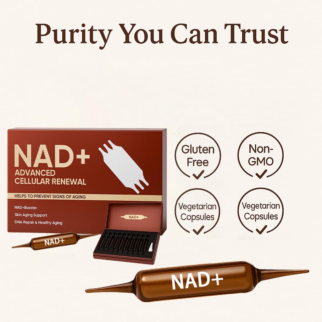 NAD Advanced Cellular Renewal - 1200mg NAD Supplement for Skin Aging Support Energy & Focus - 10 Vials (1) ARSYCHLL buy supplements canada