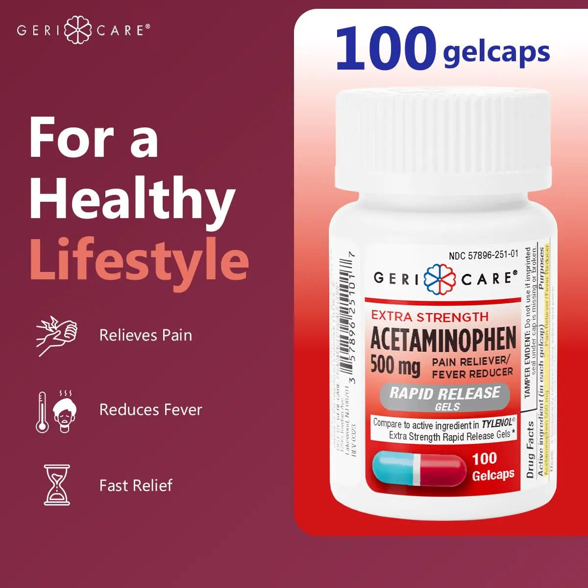 Extra Strength Rapid Release Pain Relief Gelcaps, 100count GeriCare buy supplements canada