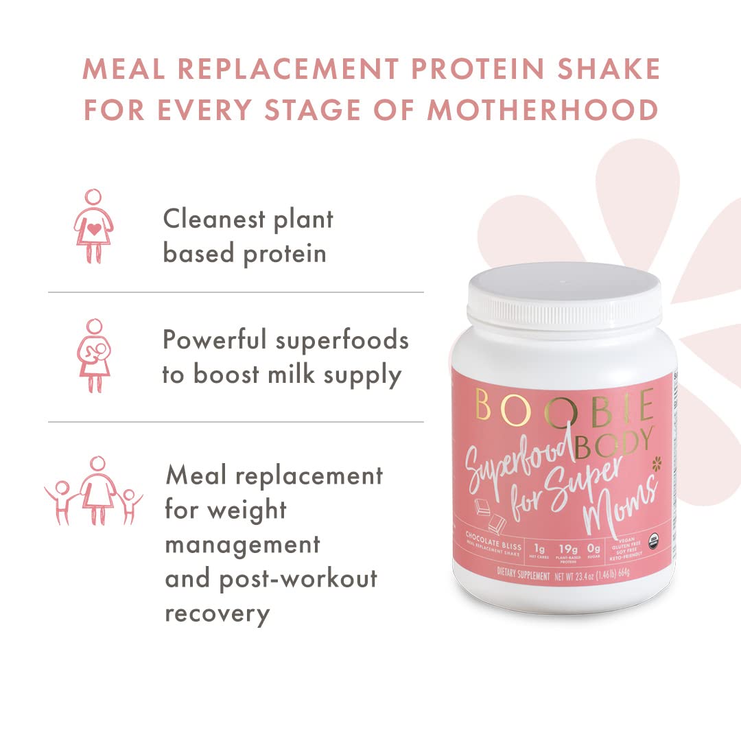 Boobie Body Organic Superfood Plant-Based Protein Shake, Chocolate Bliss, [23.4oz, 1 Tub] Boobie Brands buy supplements canada