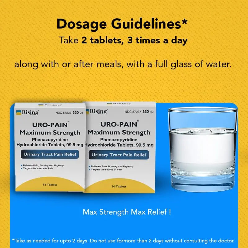 Rising Health - URO Pain Maximum Strength | Urinary Tract Pain Relief | Relief from Pain, Burning and Urgency | 24 Count Rising buy supplements canada