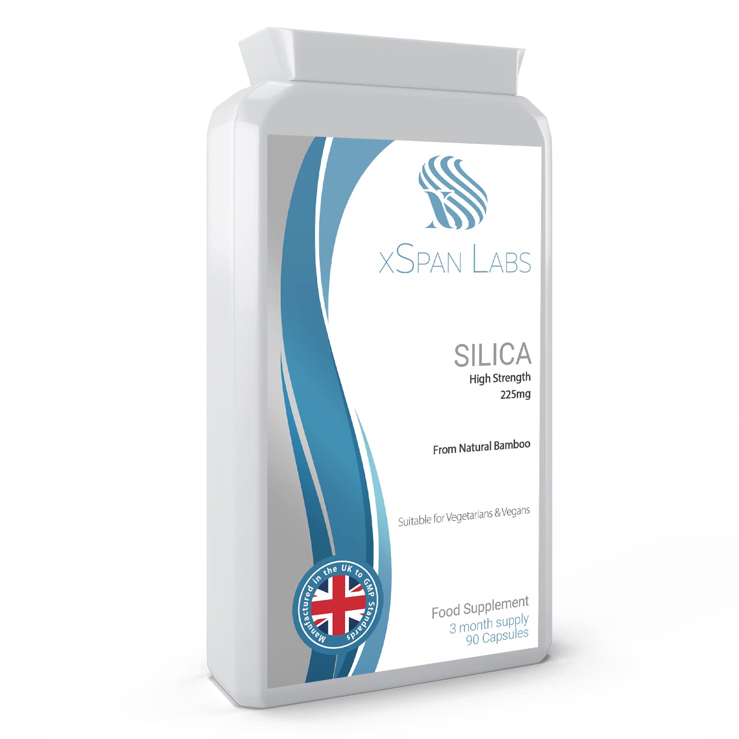 Silica 225mg – 90 Capsules - A Potent Highly Bioavailable Form - Naturally Sourced from Bamboo Extract - One-A-Day Vegan Capsules to Support Healthy Hair, Nails and Skin - Made in The UK Xspan Labs buy supplements canada