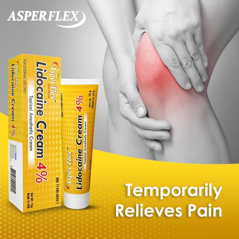 ASPERFLEX™ Lidocaine Pain Relief Cream 4% - Fast-Acting Numbing Cream for Muscle & Joint Pain, Arthritis, Backache, and More - 15G ASPERFLEX buy supplements canada