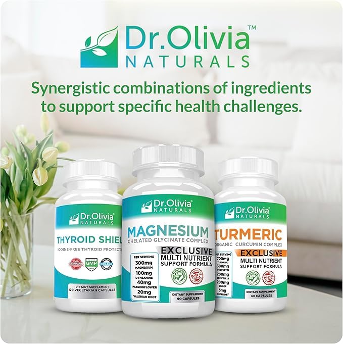 Dr. Olivia Naturals Magnesium Glycinate Complex - L-Theanine, Passionflower & Valerian Root for Sleep Support Supplement, Nerve & Muscle Health, High Absorption - 90 Vegetarian Capsules Dr. Olivia Naturals buy supplements canada