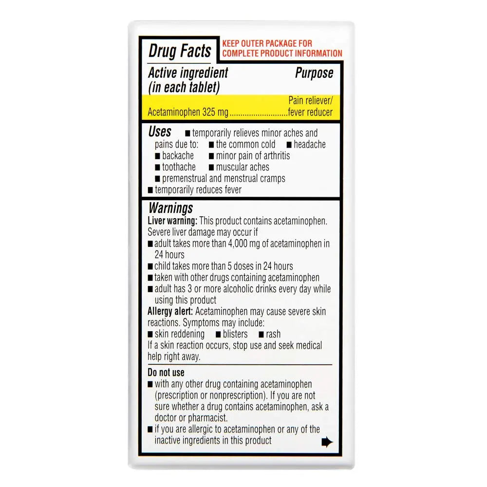 Rite Aid Regular Strength Pain Relief Acetaminophen, 325mg - 100 Tablets | Pain Reliever and Fever Reducer | Joint Pain Relief | Muscle Pain Relief | Arthritis Pain Relief | Back Pain Relief Products Rite Aid buy supplements canada