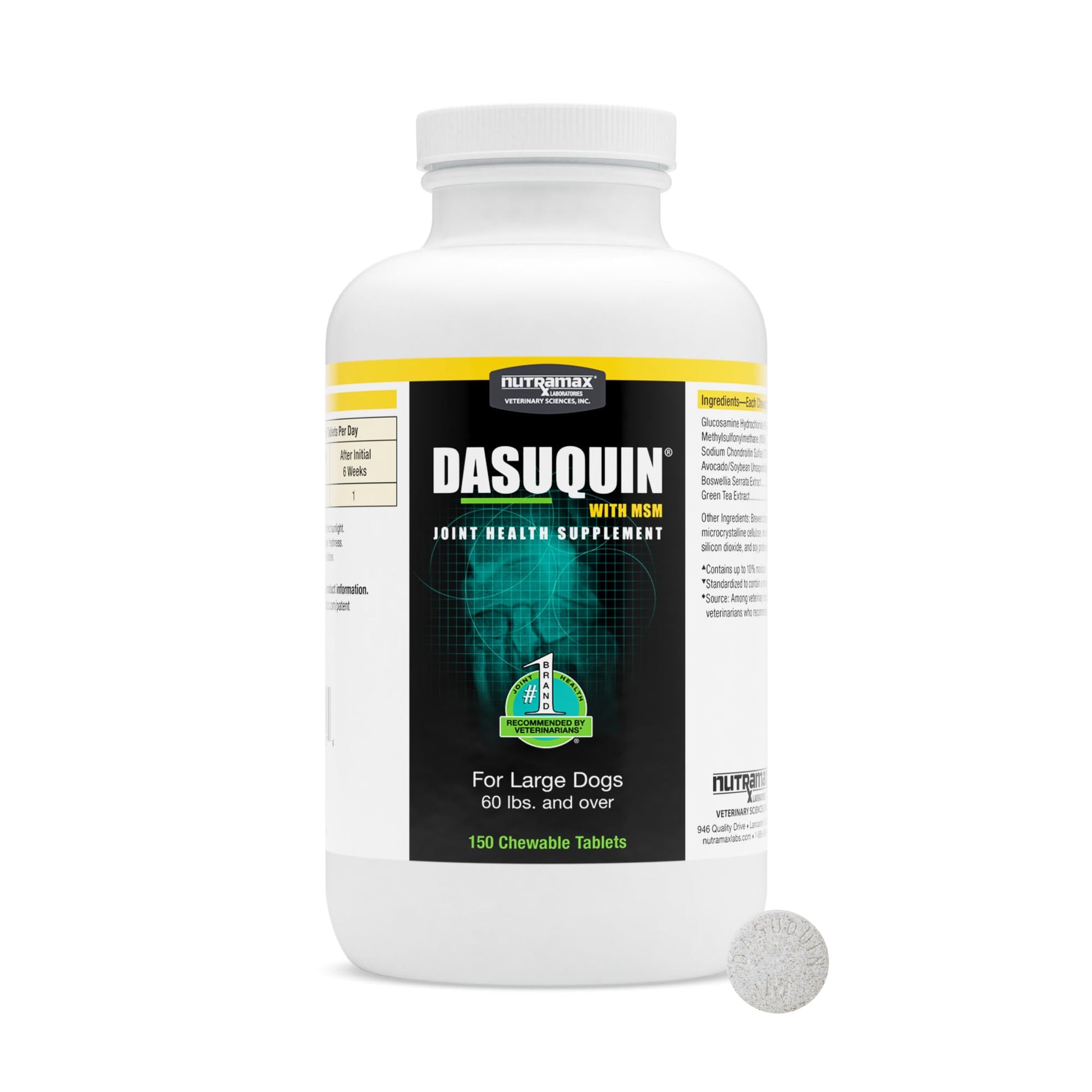 Nutramax Dasuquin for Large Dogs, Joint Health Supplement, Contains Glucosamine for Dogs, Plus Chondroitin, ASU, MSM and More, Supports Healthy Joints, Chewable Tablets, 150 Count Nutramax Laboratories buy supplements canada